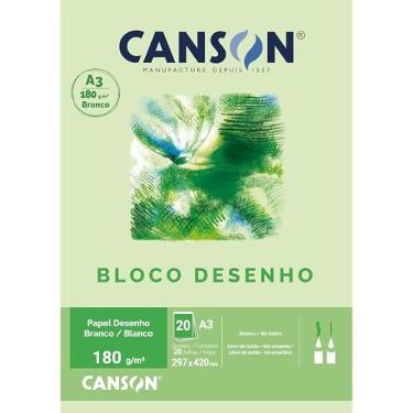 Imagem de Bloco Desenho Branco A3 180g/m², Canson, 66667165, Branco natural, 20 Folhas