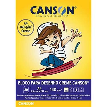 Imagem de Bloco Desenho Creme A4 140g/m², Canson, 66667072, Creme, 20 Folhas