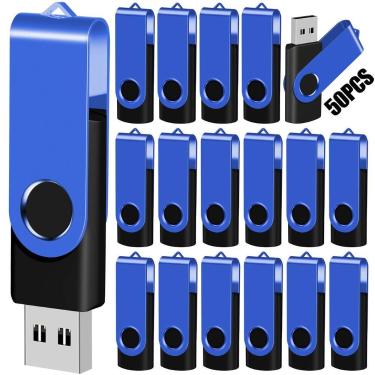 Imagem de Unidade flash EASTBULL 512 MB USB 2.0, pacote com 50 cordões, azul