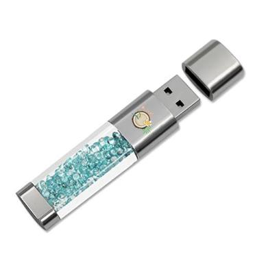 Imagem de Pen Drive USB de 64 GB, suporte de memória externa Techkey para armazenamento de imagens/vídeo/dados/backup V2.22 polegar/pular/discos rígidos de alta velocidade - azul zen