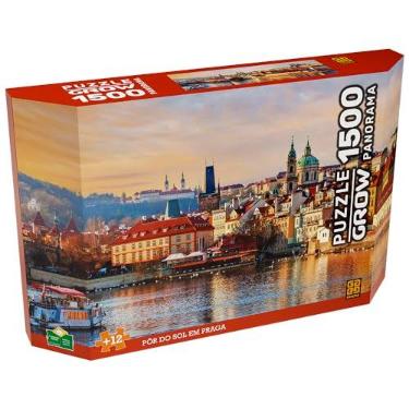 Imagem de GROW - Quebra-Cabeça 1500 Peças Panorama Pôr do Sol em Praga - A partir de 12 anos