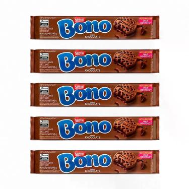 Imagem de Kit 5 Bono Chocolate Nestlé 90g Biscoito Recheado, 5 unidades