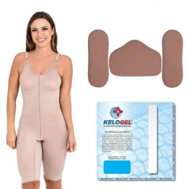 Imagem de KIT PÓS-CIRÚRGICO COM CINTA COMPLETA 60402 + PLACAS DE CONTENÇÃO + FITA DE SILICONE (P, BEGE)