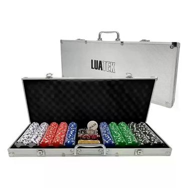 Imagem de Maleta De Poker Luatek 500un Fichas 2 Blocos De Cartas