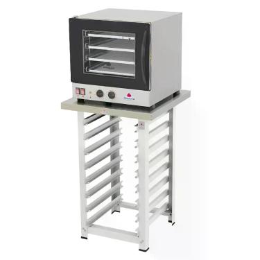 Imagem de Kit Forno Turbo Eletrico Fast Oven Prp-004 G2 Preto 127V + Bancada Mes