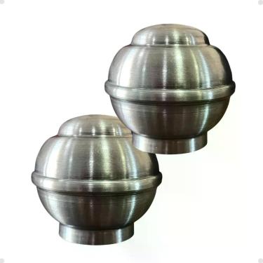 Imagem de Kit Ponteira Bola 28mm Alumínio Varão Cortina Instalação Cores Tubo Co