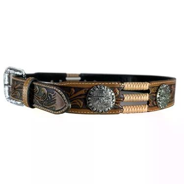 Imagem de Cinto Country Masculino Bordado Longhorn Dawson, Marrom, 130