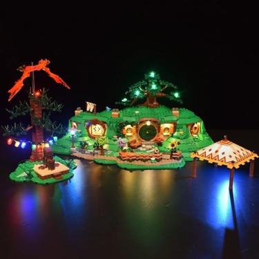 Imagem de LightGo Kit de LED para O Senhor dos Anéis The Shire compatível com Lego 10354 Bag End Hobbit House | Apenas iluminação - Conjunto de tijolos não incluído (versão clássica)