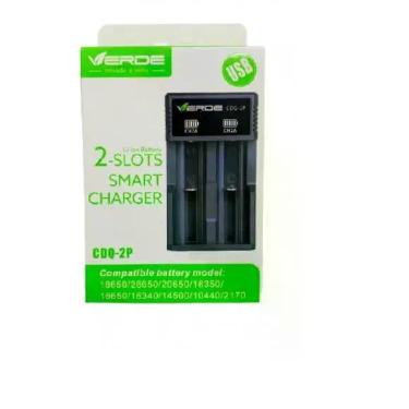 Imagem de Carregador de pilhas 2 slots 2a ou 3a verde cdq-2p
