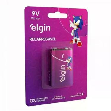 Imagem de Bateria recarregável 9V 250mAh c/ 1 unidade - 82215 - Elgin