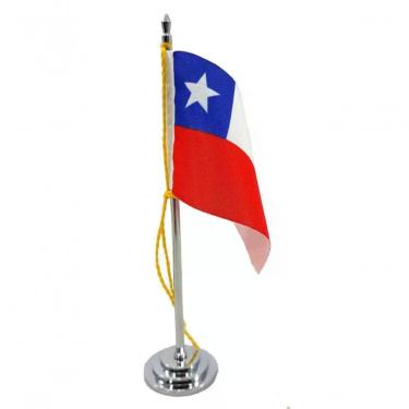 Imagem de Mini Bandeira De Mesa Chile 15 Cm Poliéster