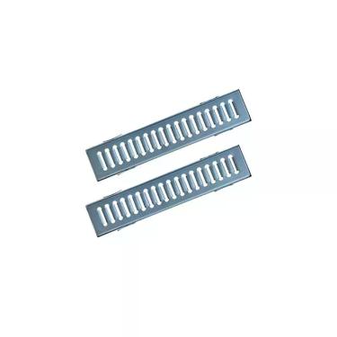 Imagem de Kit Ralo Grelha Linear e Caixilho GEZ001X2OM Escoamento Eficiente Resistente em Aço Galvanizado Cinza Ouro Minas 10x50cm