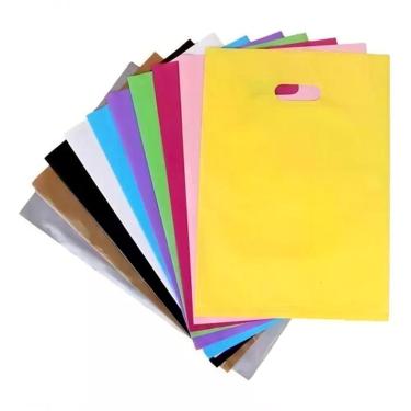 Imagem de Sacola Plástica 25x35 Alça Boca de Palhaço para Embalagens Diversas Pacote 1KG APROX. 85 UNIDADES Branco Higipack
