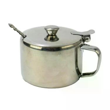 Imagem de Açucareiro Inox com Tampa Articulada e Colher 220ml - TOP RIO