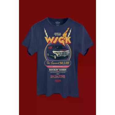 Imagem de Camiseta Stranger Things WSQK Van - Piticas, G, Azul petróleo, Unissex
