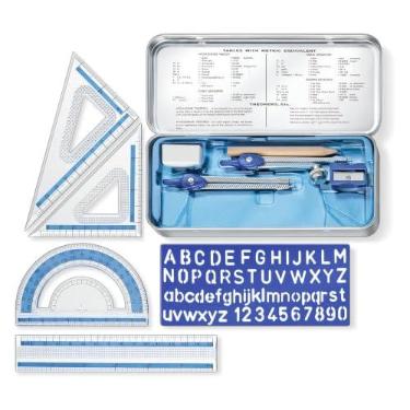 Imagem de Staedtler, Conjunto Escolar Matemático, Desenho Geométrico, 10 Peças, Sortidas, 557 10