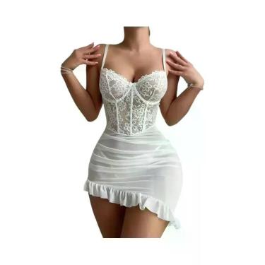 Imagem de Conjunto De Sutiã Transparente E Calcinha Feminino, Lingerie Delicada 