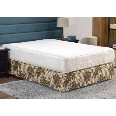 Imagem de Saia Box Fit King Capa para Cama Box com Elástico Malha 1 pç Estampada