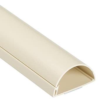 Imagem de D-Line Escondedor de fio de TV, capa de cabo meia redonda para TV de montagem na parede, pista articulada de uma peça, pintável, gerenciamento de cabos autoadesivo - 5 cm (L) x 2,5 cm (A) x 45,7 cm de comprimento - bege