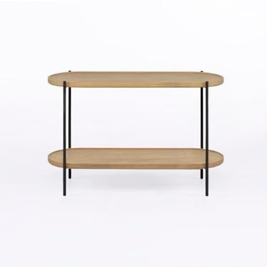 Imagem de Mesa Lateral Cantik 79,5 cm x 30 cm Mel Escuro/Dourado