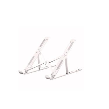 Imagem de Suporte para Notebook e Tablet em Alumínio Resistente Apoio Mesa em Metal Articulado Dobrável Ajustável com Altura Regulável Portátil Base para Laptops de 10 à 17 Polegadas e Celular Ergonômico TAMO
