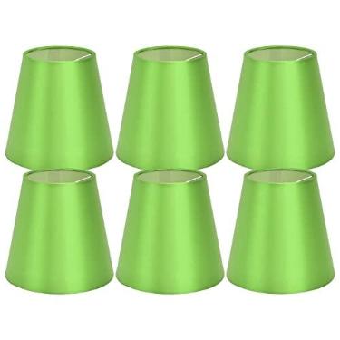 Imagem de GRCFUMO 6 PCS Abajur de tecido, abajur de mesa, abajur E14, abajur de teto para quarto e sala de estar (Verde fluorescente PX157)