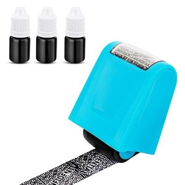 Imagem de Conjunto de carimbos de rolo de proteção contra roubo de identidade, segurança avançada com 3 recargas, bloqueador de endereço confidencial para proteção de privacidade de identidade, defensor de