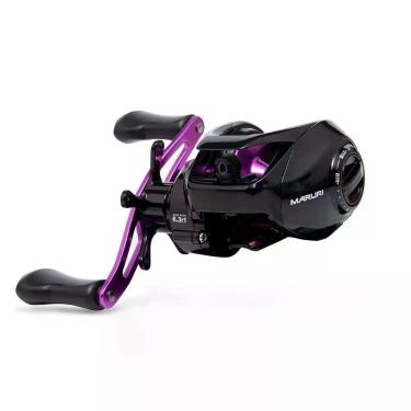 Imagem de Carretilha para Pesca Luke Slim 200g Freio Magnético com Ajuste Externo Roxo Maruri Fishing