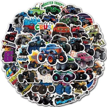 Imagem de Adesivos DULEFUN Monster Truck para crianças à prova d'água, 50 unidad