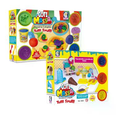 Imagem de Kit 2 Massinhas de Modelar Tutti Frutti com Acessórios e Moldes: Pizza