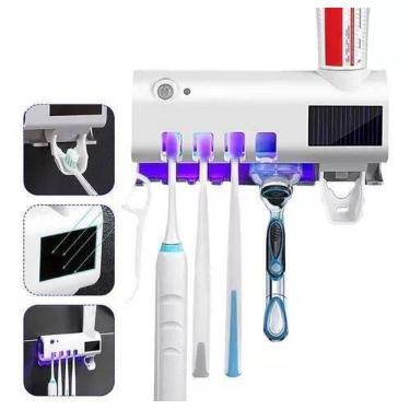 Imagem de Porta Escova de Dentes Esterilizador Ultravioleta com Dispenser Integr