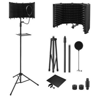 Imagem de Microfone Isolation Shield Moukey com filtro pop e suporte