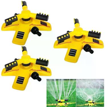 Imagem de Kit 3 Irrigadores Jardim Giratório 360 Com 2 Modos Sprinkler - Bruartt