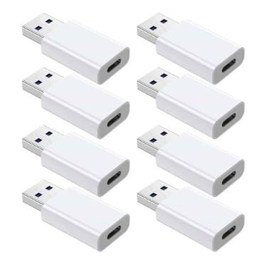 Imagem de Adaptador OTG 【Pacote com 8】 Adaptador USB-C fêmea para USB-A macho, adaptador USB para USB C compatível com iPhone 16 15 14 13 12, carro, Apple MagSafe Watch Mini tomada de parede, iPad, Galaxy