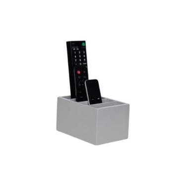 Imagem de Casa Decoratta Porta Controle Remoto Sofá Madeira Mdf para Tv e Ar Decorativo Sala Quarto Cinza