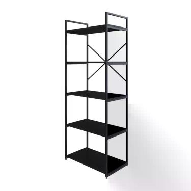 Imagem de Estante C/05 Prateleiras 152x60x33cm Yon Preto Tx/est.preta Preto Tx/est.preta