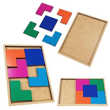 Imagem de Jogo Quebra Cabeça Educativo Enquadrado Maninho Brinquedos De Madeira MDF Didático Raciocínio Lógico Para Criança