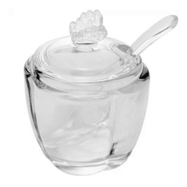 Imagem de Açucareiro de Cristal Butterfly Wolff 130 mL Com Colher Mesa Posta