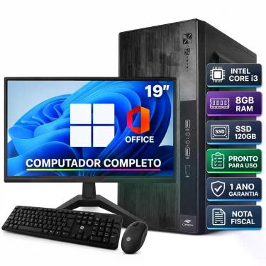 Imagem de Computador Completo Core i3 8GB RAM SSD 120GB Monitor 19 Teclado Mouse