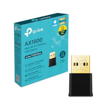 Imagem de Adaptador wifi 6 USB TP-Link Archer TX20U Nano AX1800 Dual Band compatível com Windows 10/11 WPA3, perfeito para usar em viagens ou em casa