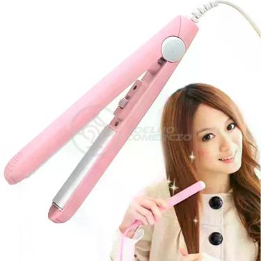 Imagem de Mini Chapinha Prancha 17Cm Bivolt 110|220V Profissional Rosa