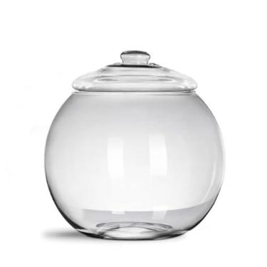 Imagem de Vaso Compoteira Bomboniere Grande Vidro Com Tampa 6,5l Para Decoração