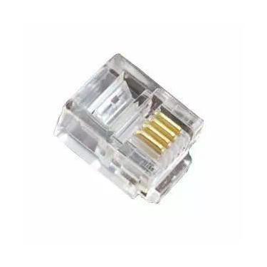Imagem de Conector RJ11 para Telefone 100 Peças - Caster Brasil