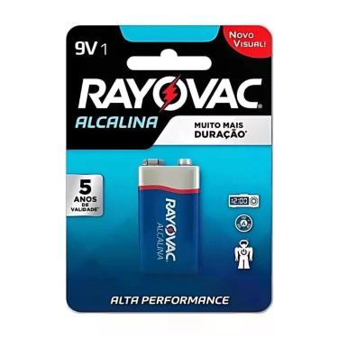 Imagem de Bateria Rayovac 9V Alcalina Retangular Unidade Longa Duracao Azul para Dispositivos Eletronicos