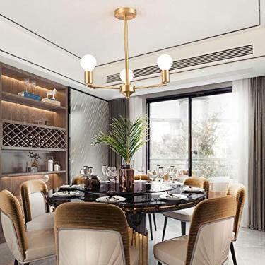 Imagem de Sala de estar Hall Sala de jantar Quarto principal, E27 - PostBoutique Decoração Lustres atmosféricos simples, American Light Luxury Copper Iluminação de ponta - Cobre 3t, Decoração moderna