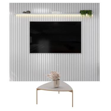 Imagem de Painel Para TV Trento 275 Ripado Bali LED com Mesa de centro Lina-Dj M
