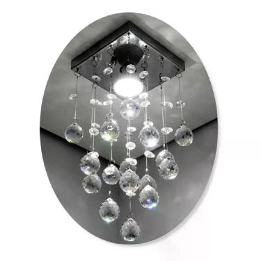 Imagem de Lustre Para Sala, Quarto, Banheiro, Cozinha Em Cristal K9 Base 14x14 60cm