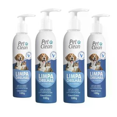 Imagem de Kit 4 Limpa Orelha Pet Clean 100g
