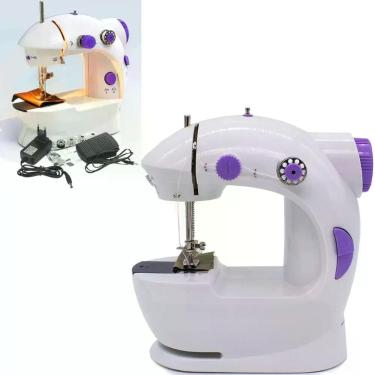 Imagem de Máquina De Costura Portátil Doméstica Costura Reta Branca - Lippin