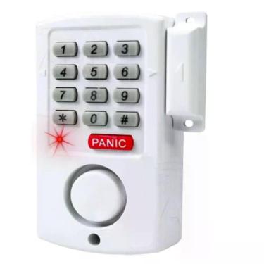 Imagem de Kit Alarme sem Fio Portátil com Teclado Numérico Botão de Pânico Sensor Magnético Branco Yeet